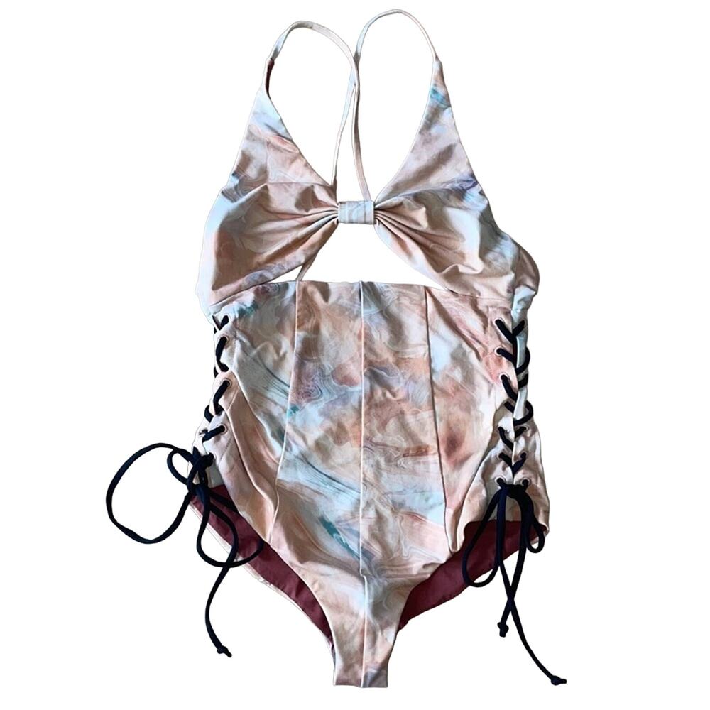 Marysia Swim cutout marble one piece